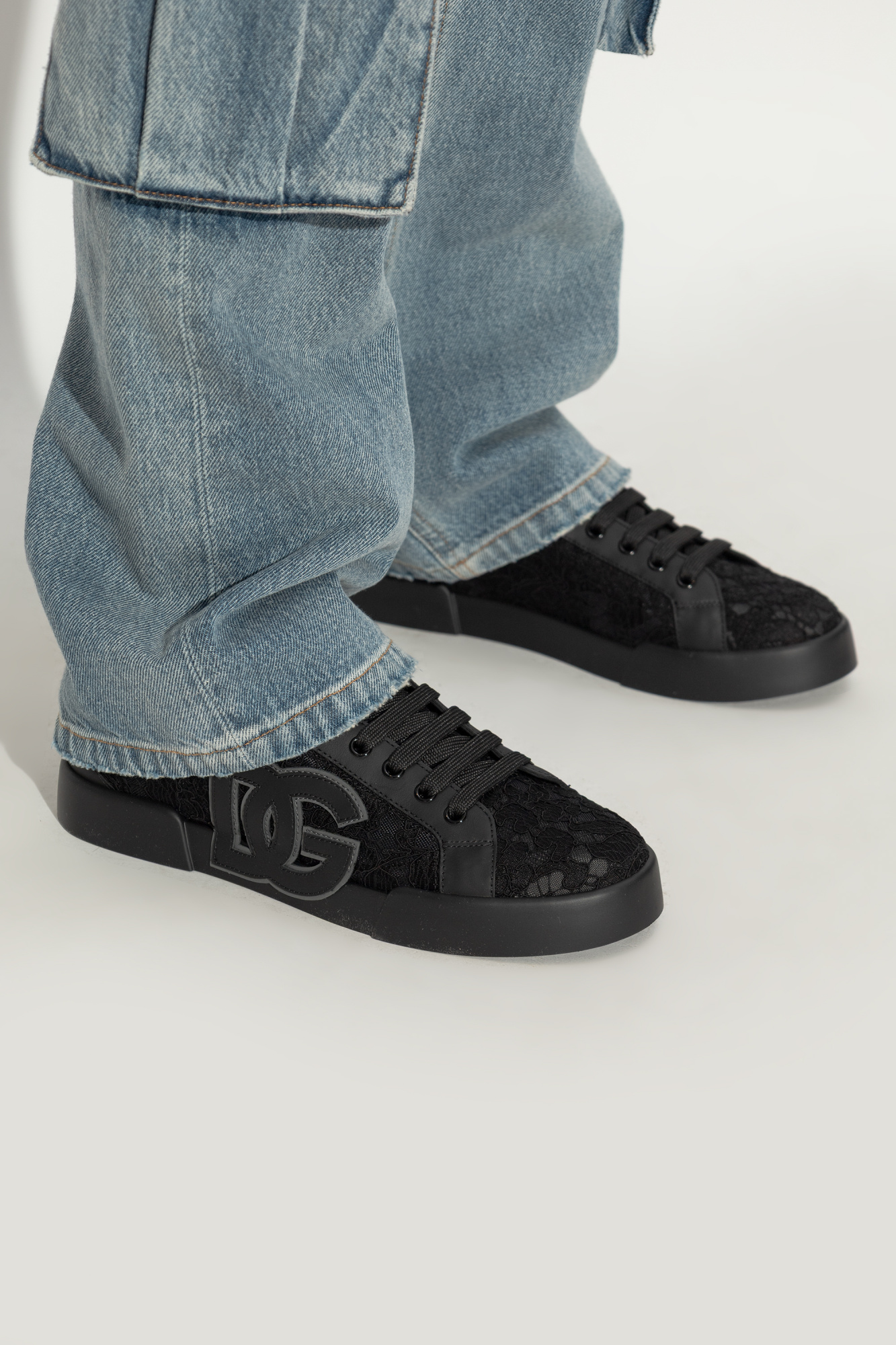Black Sports shoes with lace insert Dolce & Gabbana - Vitkac AS